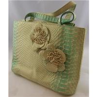 Kurt Geiger - green and cream handbag - reptile skin look