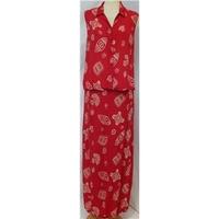 Kushi Too - Size: L - Red - Blouse & Skirt