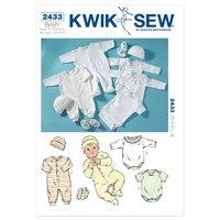 KwikSew K2433-Rompers Jumpsuits Cap and Booties 361422