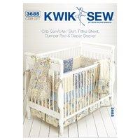 KwikSew K3685-Crib Comforter Skirt Fitte 361596