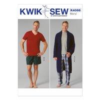 KwikSew K4088-Mens Robe Belt Tops Shorts 361886