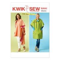KwikSew K4043-Misses Ponchos 361...
