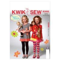 KwikSew K3958-Girls Top and Leggings 361782