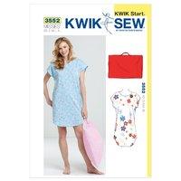 KwikSew K3552-Sleep Shirt and Pillowcase 361556