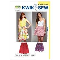 KwikSew K3794-Misses and Girls Skirts 361649