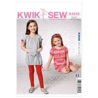 kwiksew k3935 girls dresses and leggings 361762