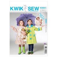 kwiksew k3941 childrens and doll raincoa 361766