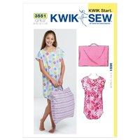 KwikSew K3551-Sleep Shirt and Pillowcase 361555