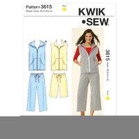 kwiksew k3615 pants shorts and vest 361579