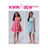Kwik Sew Girls Handkerchief Hem Halter Dresses and Sash 386649