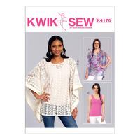 Kwik Sew Misses Notch Neck or Banded Ponchos and Tank Top 386673