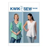 Kwik Sew Misses V Neck Contrast Tops 386629