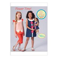Kwik Sew Girls Banded Dress Top and Capris with Dress for 18in Doll 386643