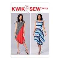 Kwik Sew Misses Diagonal Seam Asymmetical Hem Dresses 386668