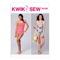 Kwik Sew Misses Ruched Tankini and One Piece Halter Swimsuit 386692