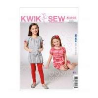 kwik sew childrens easy sewing pattern 3935 girls dresses leggings