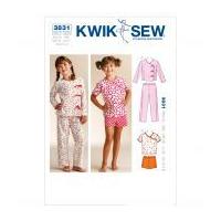 Kwik Sew Childrens Easy Sewing Pattern 3831 Girl's Sleepy Time Pyjamas