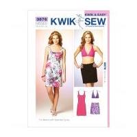 Kwik Sew Ladies Easy Sewing Pattern 3876 Dress, Skirt & Bikini Top