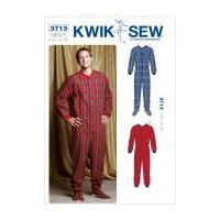 kwik sew men39s easy sewing pattern 3713 onesie all in one pyjamas