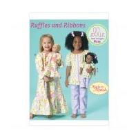 Kwik Sew Girls & Dolls Clothes Easy Sewing Pattern 213 Matching Pyjamas & Nightie