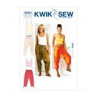 kwik sew ladies sewing pattern 3701 harem pants vest tops