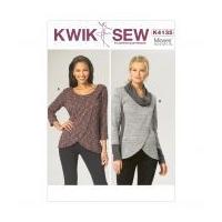 Kwik Sew Ladies Easy Sewing Pattern 4135 Overlapping Front Stretch Knit Tops
