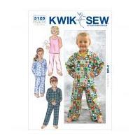 Kwik Sew Toddlers Sewing Pattern 3126 Pyjama Pants & Tops