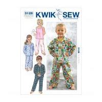 kwik sew toddlers sewing pattern 3126 pyjama pants tops