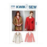 Kwik Sew Ladies Sewing Pattern 3796 Princess Seam Jackets