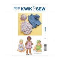 Kwik Sew Baby Sewing Pattern 3035 Sundress, Bloomers, Jumpsuit & Hats