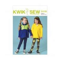 Kwik Sew Girls Easy Sewing Pattern 4129 Stretch Knit Tops & Leggings