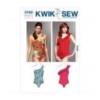 kwik sew ladies easy sewing pattern 3780 one shoulder swimming costume ...