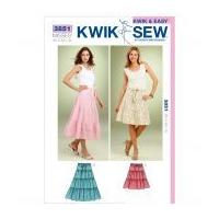 kwik sew ladies sewing pattern 3851 tiered skirts