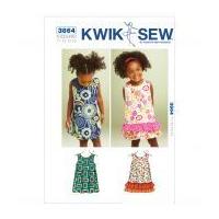 Kwik Sew Toddlers Easy Sewing Pattern 3864 A Line Summer Dresses