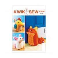 Kwik Sew Homeware Easy Sewing Pattern 3994 Animal Shape Door Stops