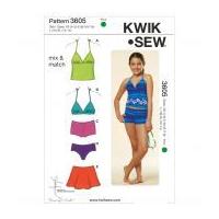 kwik sew childrens easy sewing pattern 3605 mix match swimwear