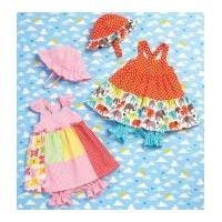 Kwik Sew Baby Ellie Mae Easy Sewing Pattern 0168 Dress, Shorts & Hat