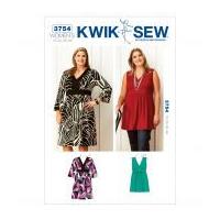 kwik sew ladies plus size sewing pattern 3754 dress tunic