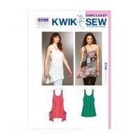 Kwik Sew Ladies Easy Sewing Pattern 3795 Racer Back Tunic Tops