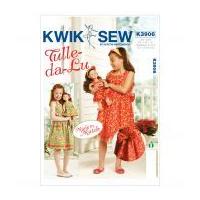 Kwik Sew Childrens & Dolls Sewing Pattern 3906 Matching Pretty Dresses