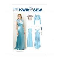Kwik Sew Ladies Sewing Pattern 3516 Special Occasion Dress & Bolero Jacket