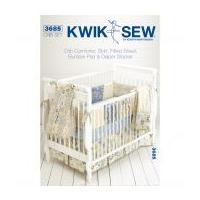 Kwik Sew Home Decor Sewing Pattern 3685 Crib Comforter, Skirt, Fitted Sheet, Bumper Pad & Diaper Stacker
