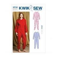 Kwik Sew Ladies Easy Sewing Pattern 3712 Onesie All-in-one Pyjamas