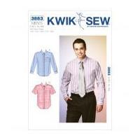 kwik sew men39s sewing pattern 3883 short long sleeve shirts