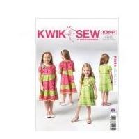 Kwik Sew Childrens Easy Sewing Pattern 3944 Asymmetric Tier Dresses