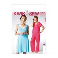 Kwik Sew Ladies Easy Sewing Pattern 3980 Pyjamas & Nightgown
