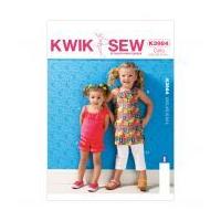 Kwik Sew Childrens Sewing Pattern 3984 Girls Top, Shorts & Pants