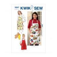 Kwik Sew Ladies & Girls Easy Sewing Pattern 3247 Aprons & Oven Mitts