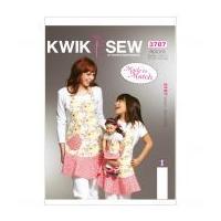 Kwik Sew Ladies, Girls & Dolls Easy Sewing Pattern 3787 Matching Aprons