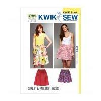 kwik sew ladies girls easy learn to sew sewing pattern 3794 skirts